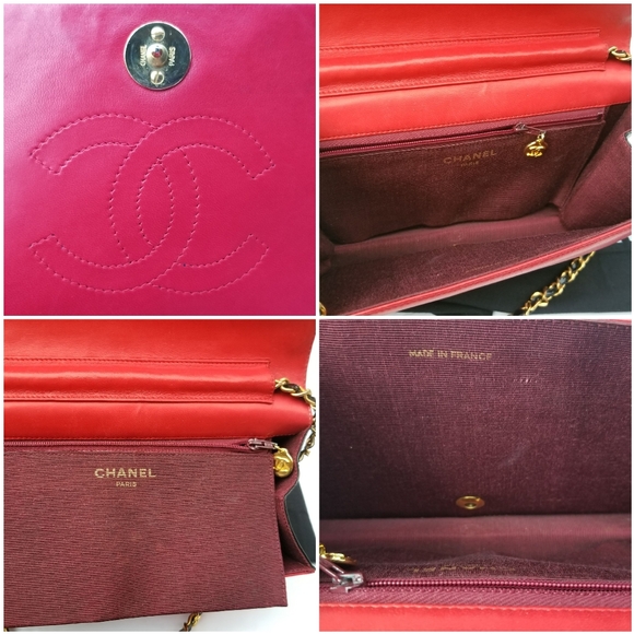 Authentic vintage Chanel Chevron single flap leather chain strap small handbag - Picture 16 of 16